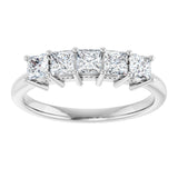 Platinum Square Natural Diamond Five-Stone Anniversary Band – 1/4–1 CTW - view 3