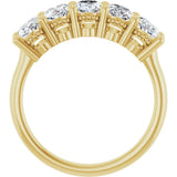 14K Gold Oval Lab-Grown Diamond Five-Stone Anniversary Band – 9/10–1 7/8 CTW - Yellow Gold - view 2