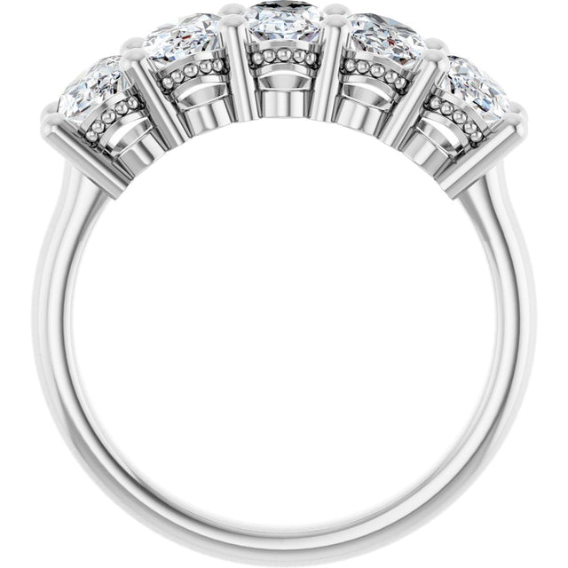 Platinum Oval Lab-Grown Diamond Five-Stone Anniversary Band – 9/10–1 7/8 CTW - view 2