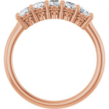 14K Gold Oval Lab-Grown Diamond Five-Stone Anniversary Band – 9/10–1 7/8 CTW - Rose Gold - view 2