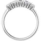 14K Gold Oval Lab-Grown Diamond Five-Stone Anniversary Band – 9/10–1 7/8 CTW - White Gold - view 2