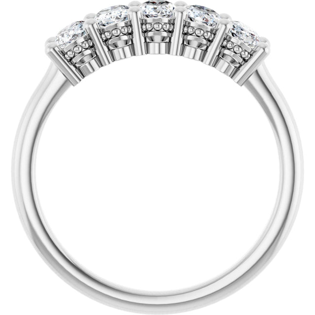 Platinum Oval Lab-Grown Diamond Five-Stone Anniversary Band – 9/10–1 7/8 CTW - view 2