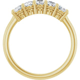 14K Gold Oval Lab-Grown Diamond Five-Stone Anniversary Band – 9/10–1 7/8 CTW - Yellow Gold - view 2