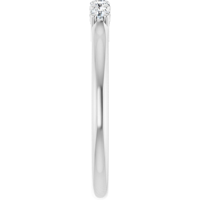 14K Gold Round Natural Diamond Five-Stone Anniversary Band – 1/6–5/8 CTW (Style 123844) - White Gold - view 4