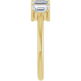 14K Gold Emerald Lab-Grown Diamond Five-Stone Anniversary Band – 1 3/4–3 CTW - Yellow Gold - view 4