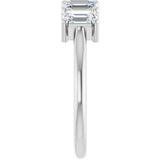 Platinum Emerald Lab-Grown Diamond Five-Stone Anniversary Band – 1 3/4–3 CTW - view 4