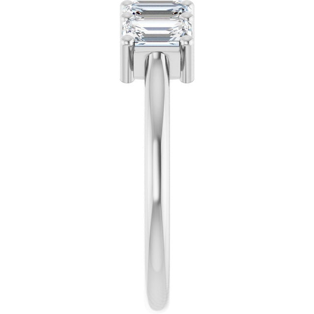 Platinum Emerald Natural Diamond Five-Stone Anniversary Band – 1 3/4–3 CTW - view 4