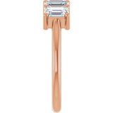 14K Gold Emerald Lab-Grown Diamond Five-Stone Anniversary Band – 1 3/4–3 CTW - Rose Gold - view 4