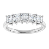 Platinum Square Natural Diamond Five-Stone Anniversary Band – 1/4–1 CTW - view 3