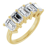 14K Gold Emerald Lab-Grown Diamond Five-Stone Anniversary Band – 1 3/4–3 CTW - Yellow Gold