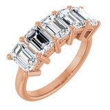 14K Gold Emerald Lab-Grown Diamond Five-Stone Anniversary Band – 1 3/4–3 CTW - Rose Gold
