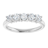 Platinum Round Lab-Grown Diamond Five-Stone Anniversary Band – 1/6–1/2 CTW - view 3