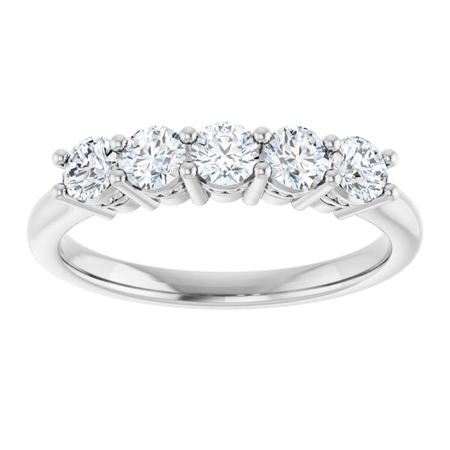 Platinum Round Lab-Grown Diamond Five-Stone Anniversary Band – 1/6–1/2 CTW - view 3