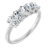 14K Gold Oval Lab-Grown Diamond Five-Stone Anniversary Band – 9/10–1 7/8 CTW - White Gold