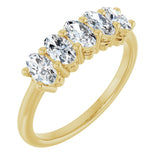 14K Gold Oval Lab-Grown Diamond Five-Stone Anniversary Band – 9/10–1 7/8 CTW - Yellow Gold