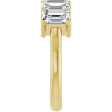 14K Gold Emerald Lab-Grown Diamond Five-Stone Anniversary Band – 1 3/4–3 CTW - Yellow Gold - view 4