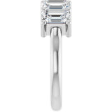 Platinum Emerald Lab-Grown Diamond Five-Stone Anniversary Band – 1 3/4–3 CTW - view 4