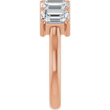 14K Gold Emerald Lab-Grown Diamond Five-Stone Anniversary Band – 1 3/4–3 CTW - Rose Gold - view 4