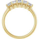 14K Gold Square Natural Diamond Five-Stone Anniversary Band – 1/4–1 CTW - Yellow Gold - view 2