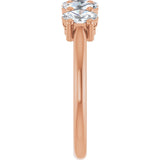 14K Gold Oval Lab-Grown Diamond Five-Stone Anniversary Band – 9/10–1 7/8 CTW - Rose Gold - view 4
