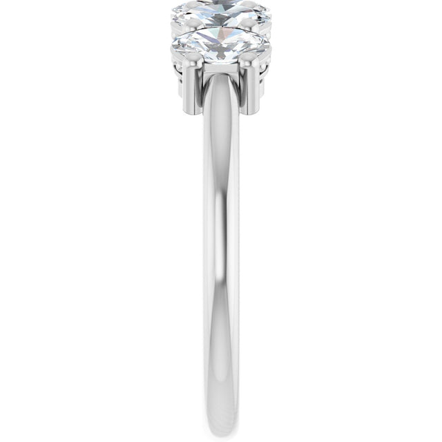 Platinum Oval Lab-Grown Diamond Five-Stone Anniversary Band – 9/10–1 7/8 CTW - view 4