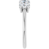14K Gold Oval Lab-Grown Diamond Five-Stone Anniversary Band – 9/10–1 7/8 CTW - White Gold - view 4