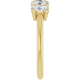 14K Gold Oval Lab-Grown Diamond Five-Stone Anniversary Band – 9/10–1 7/8 CTW - Yellow Gold - view 4
