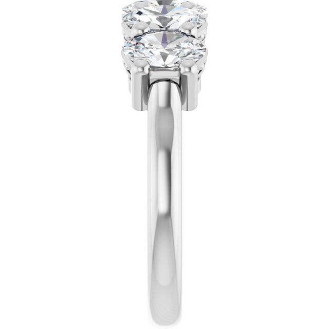 Platinum Oval Natural Diamond Five-Stone Anniversary Band – 1 7/8 CTW - view 4