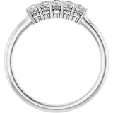14K Gold Round Natural Diamond Five-Stone Anniversary Band – 1/6–5/8 CTW (Style 123844) - White Gold - view 2