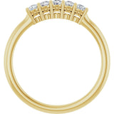 14K Gold Round Natural Diamond Five-Stone Anniversary Band – 1/6–5/8 CTW (Style 123844) - Yellow Gold - view 2