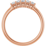14K Gold Round Natural Diamond Five-Stone Anniversary Band – 1/6–5/8 CTW (Style 123844) - Rose Gold - view 2