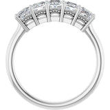 Platinum Square Natural Diamond Five-Stone Anniversary Band – 1/4–1 CTW - view 2