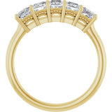 14K Gold Square Natural Diamond Five-Stone Anniversary Band – 1/4–1 CTW - Yellow Gold - view 2