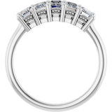 Platinum Emerald Lab-Grown Diamond Five-Stone Anniversary Band – 1 3/4–3 CTW - view 2