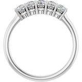 Platinum Round Natural Diamond Five-Stone Anniversary Band – 1/6–5/8 CTW - view 2