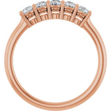 14K Gold Round Natural Diamond Five-Stone Anniversary Band – 1/6–5/8 CTW (Style 123844) - Rose Gold - view 2