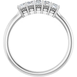 Platinum Square Natural Diamond Five-Stone Anniversary Band – 1/4–1 CTW - view 2