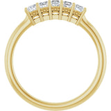 14K Gold Square Natural Diamond Five-Stone Anniversary Band – 1/4–1 CTW - Yellow Gold - view 2