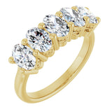 14K Gold Oval Lab-Grown Diamond Five-Stone Anniversary Band – 9/10–1 7/8 CTW - Yellow Gold