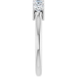 Platinum Square Natural Diamond Five-Stone Anniversary Band – 1/4–1 CTW - view 4