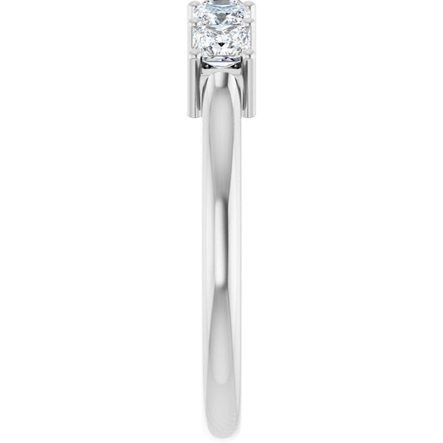 Platinum Square Natural Diamond Five-Stone Anniversary Band – 1/4–1 CTW - view 4