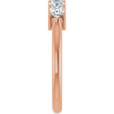 14K Gold Square Natural Diamond Five-Stone Anniversary Band – 1/4–1 CTW - Rose Gold - view 4