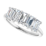 Platinum Emerald Natural Diamond Five-Stone Anniversary Band – 1 3/4–3 CTW - view 5