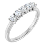 Platinum Round Natural Diamond Five-Stone Anniversary Band – 1/6–5/8 CTW