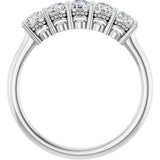 Platinum Round Natural Diamond Five-Stone Anniversary Band – 1/6–5/8 CTW - view 2