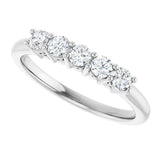 14K Gold Round Natural Diamond Five-Stone Anniversary Band – 1/6–5/8 CTW (Style 123844) - White Gold - view 5