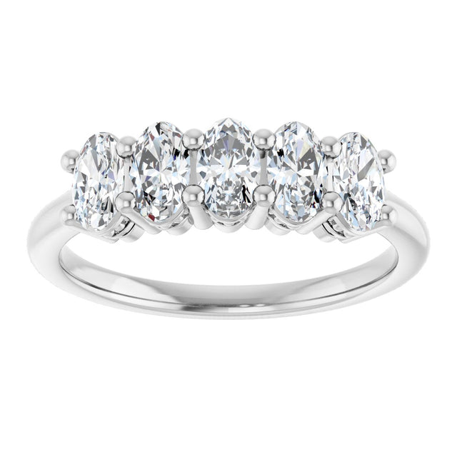 Platinum Oval Lab-Grown Diamond Five-Stone Anniversary Band – 9/10–1 7/8 CTW - view 3