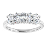 14K Gold Oval Lab-Grown Diamond Five-Stone Anniversary Band – 9/10–1 7/8 CTW - White Gold - view 3