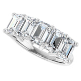 Platinum Emerald Lab-Grown Diamond Five-Stone Anniversary Band – 1 3/4–3 CTW - view 5