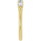 14K Gold Round Natural Diamond Five-Stone Anniversary Band – 1/6–5/8 CTW (Style 123844) - Yellow Gold - view 4